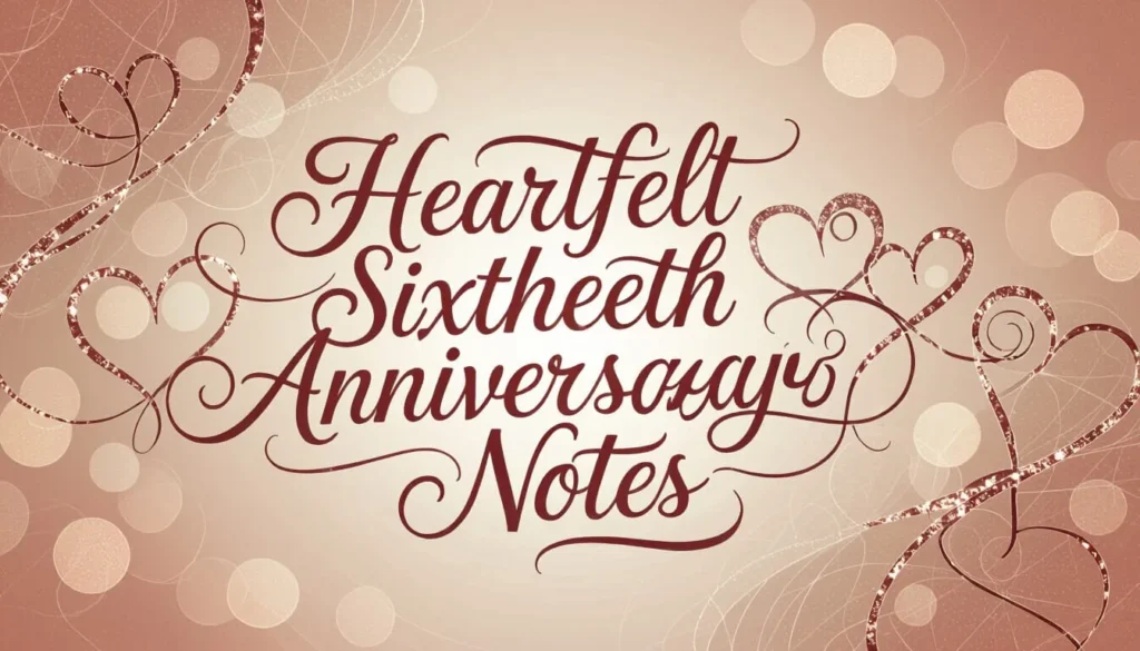 Heartfelt Sixteenth Anniversary Notes