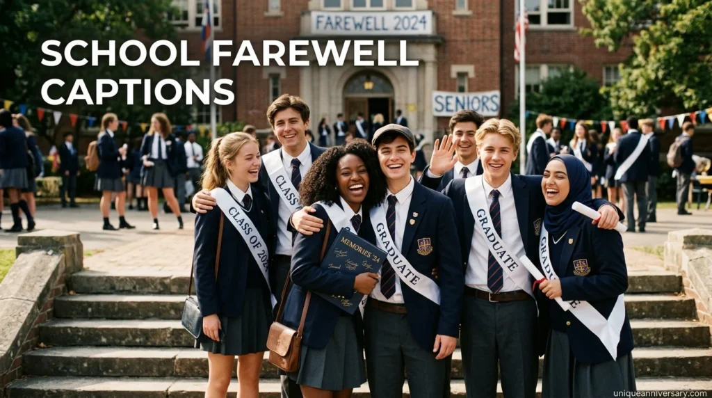 School Farewell Captions
