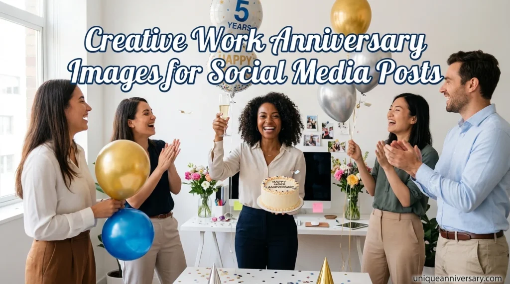 Creative Work Anniversary Images for Social Media Posts