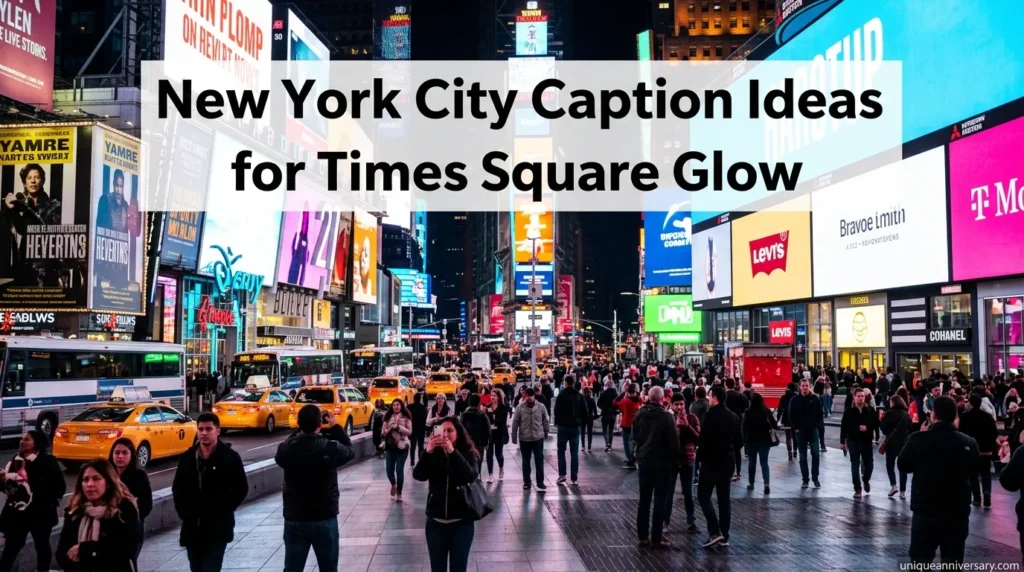 New York City Caption Ideas for Times Square Glow