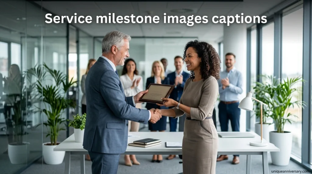 Service milestone images captions