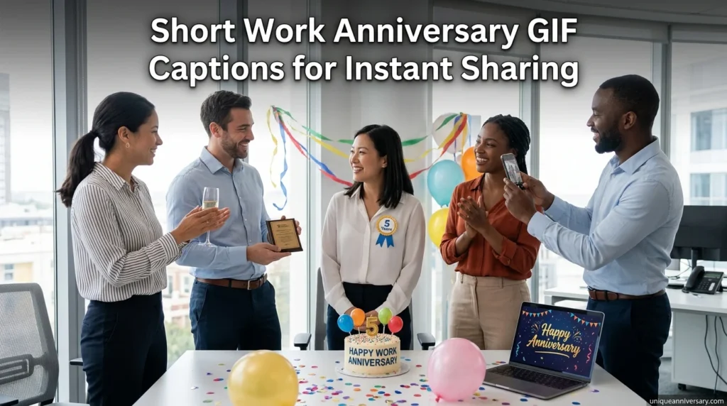 Short Work Anniversary GIF Captions for Instant Sharing